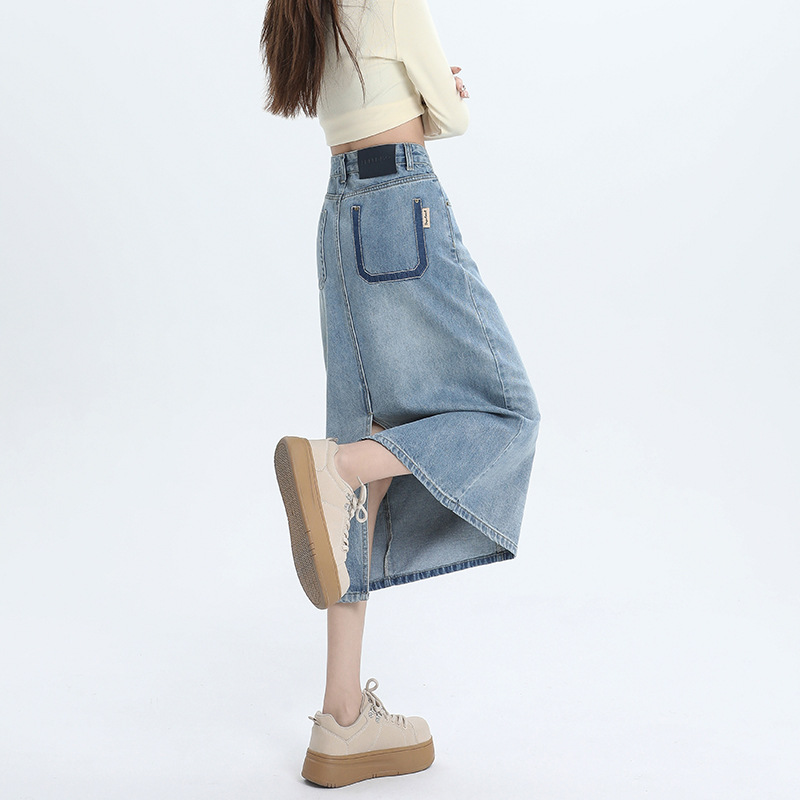 G72145 Denim overalls dress for women French design niche high-end loose retro