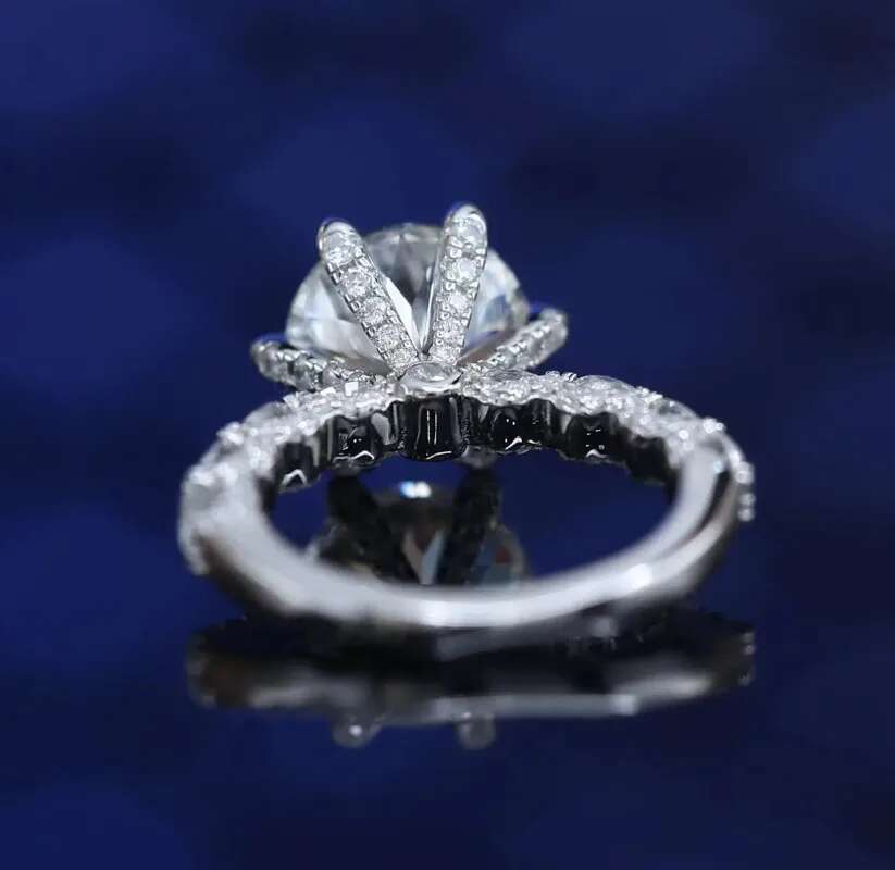 Solitaire 5ct Moissanite Diamond Ring 100% Real 925 Sterling Silver Engagement Wedding Band Rings for Women Men Promise Jewelry