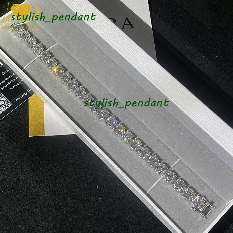 8MM Fashion Jewelry GRA Certified Lab Grown Diamond Tennis Bracelet 925 Sliver D VVS Moissanite Diamond Tennis Chain