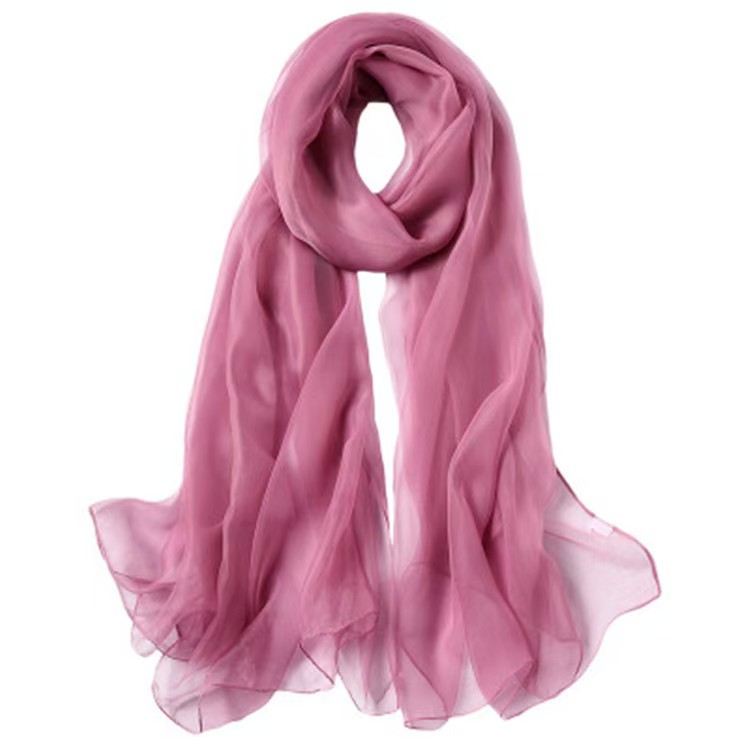 K624High-grade pure color ice silk scarf women's sun protection shawl long large beach towel travel dual-purpose silk scarf scarf wholesale