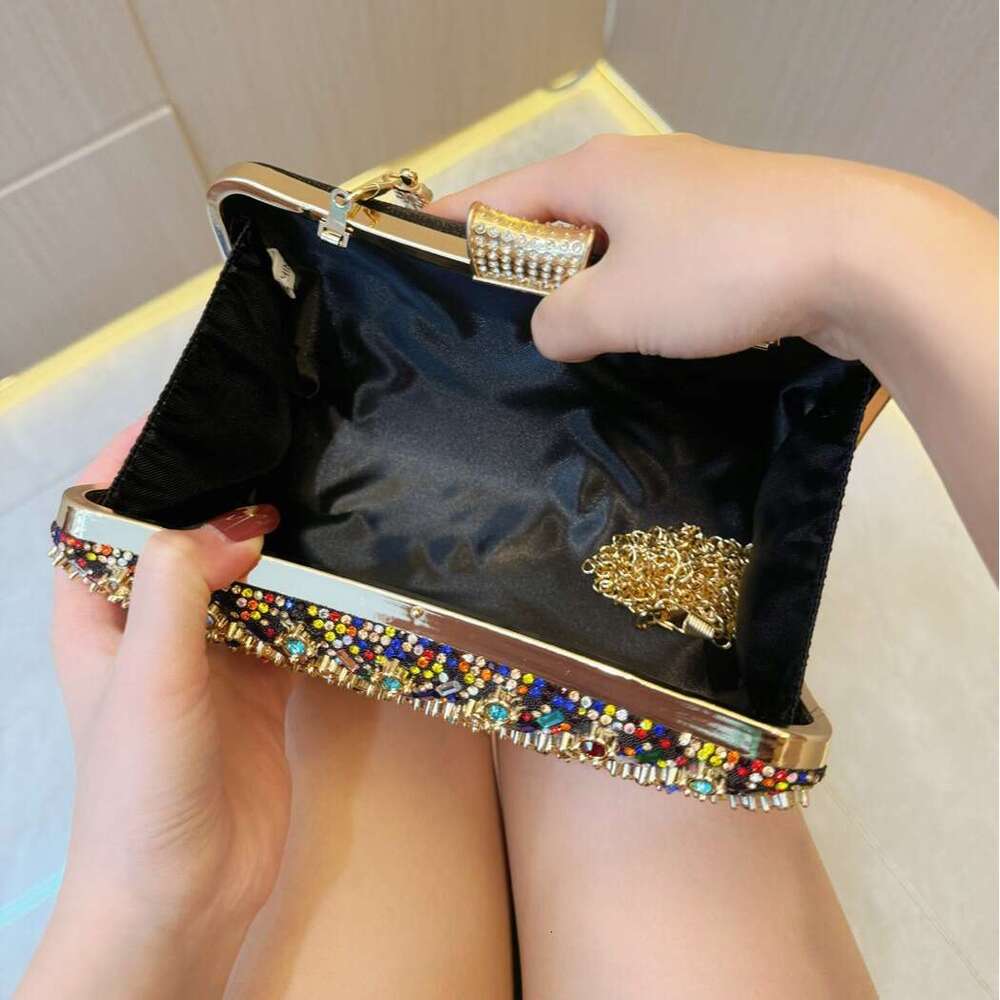 Dinner Bag New Water Handheld Wedding Birthday Banquet Evening Dress Bag Diamond Inlaid Diagonal Straddle Banquet Bag KQ