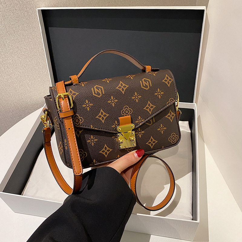 2025 Best-Selling Designer-Curated Square Bag Women's Crossbody Purse - Artistic Floral Print Shoulder & Top Handle Bag with Textured Vegan Leath