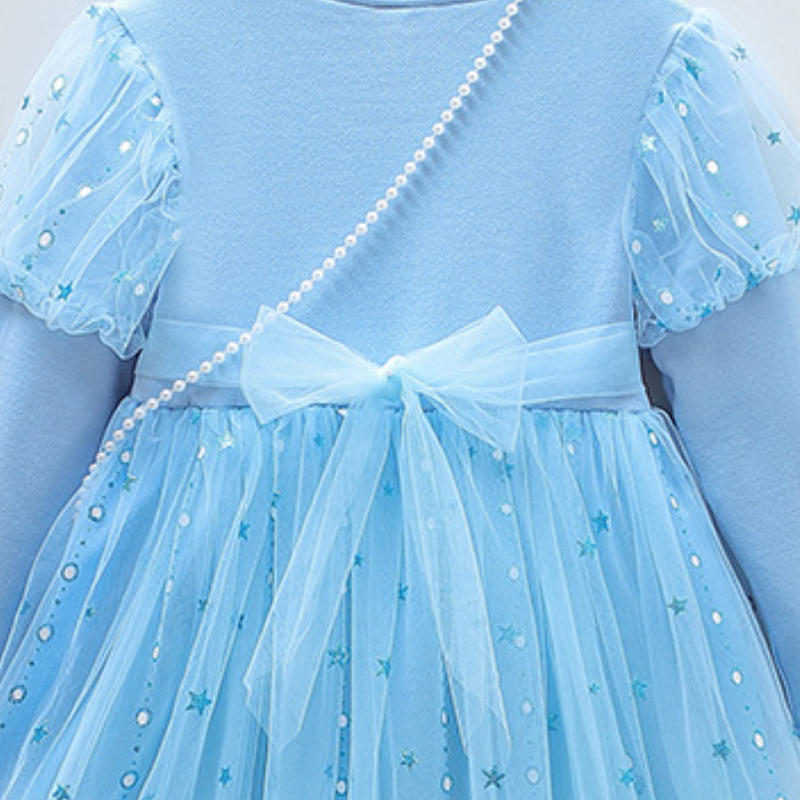 DISNEY Frozen Elsa princess Children's autumn dress kids designer clothes long sleeves and puffy skirt girl's dress