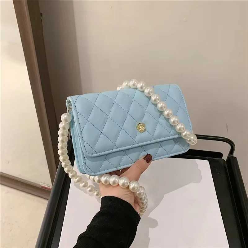 Ladies luxury handbag girls fashionable pearl handbag ladies wallet elegant leather chain strap bag mini coin crossover bagXJ250504