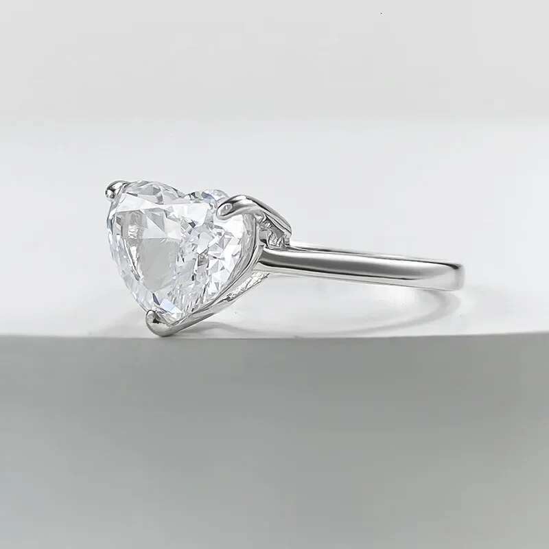 Valuable Heart Lab Diamond Ring 100% Real 925 Sterling Silver Engagement Wedding Band Rings for Women Bridal Promise Jewelry