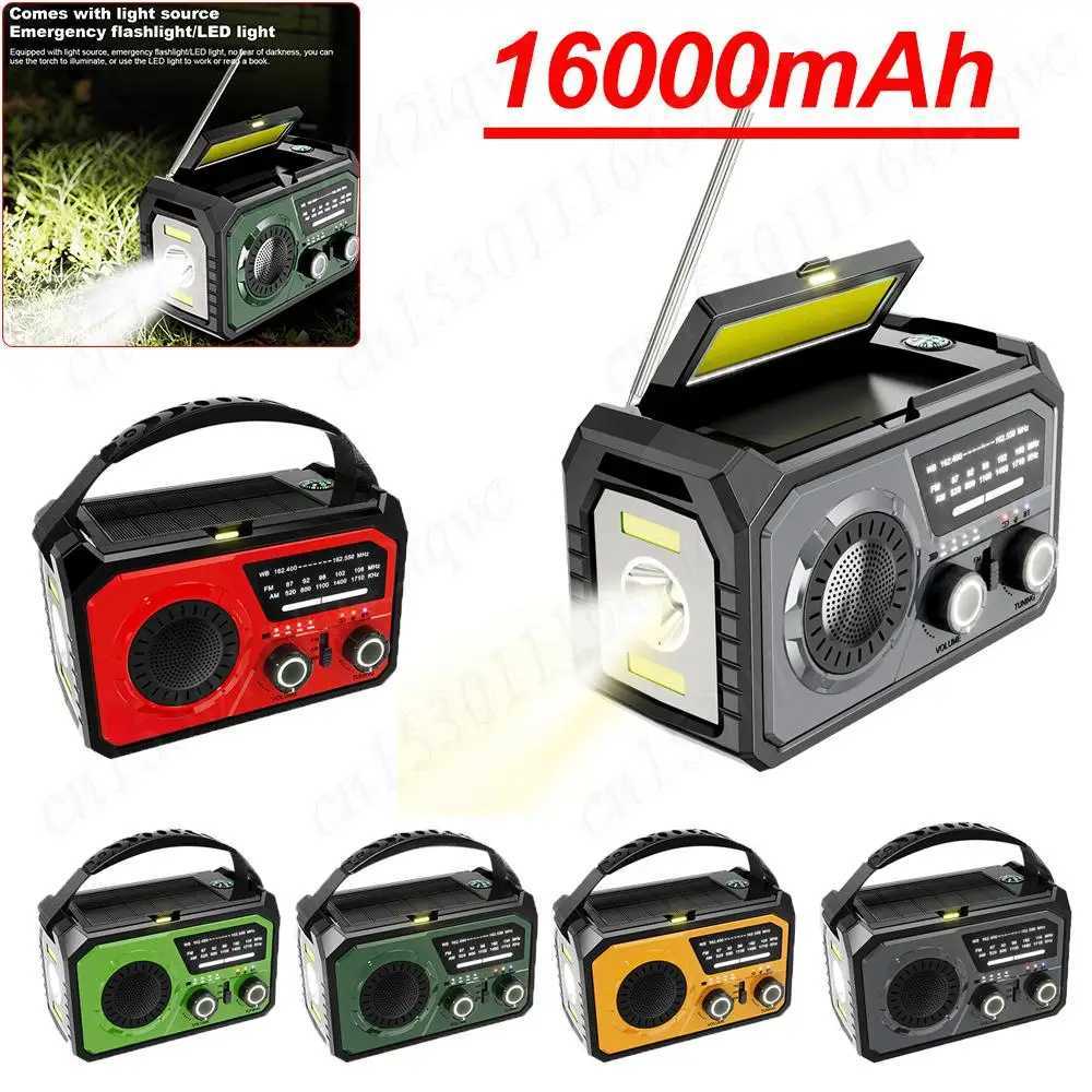 2025 16000mAh AM/FM/WB NOAA Weather Radio Solar Handle Radio LED Flashlight Reading Light Bluetooth 5.3 Speaker Emergency Radio X2505051