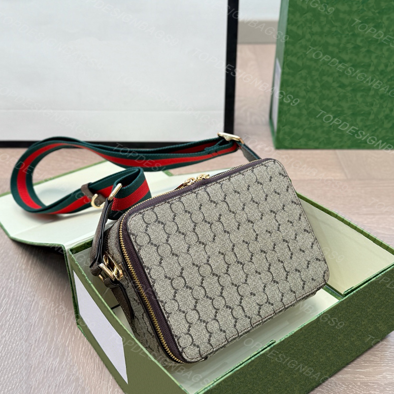 Mens Cross Body Designer Camera Bags New Fashion Real Leather Canvas Crossbody Bags Outdoor Mini Trunk Shoulder Bags