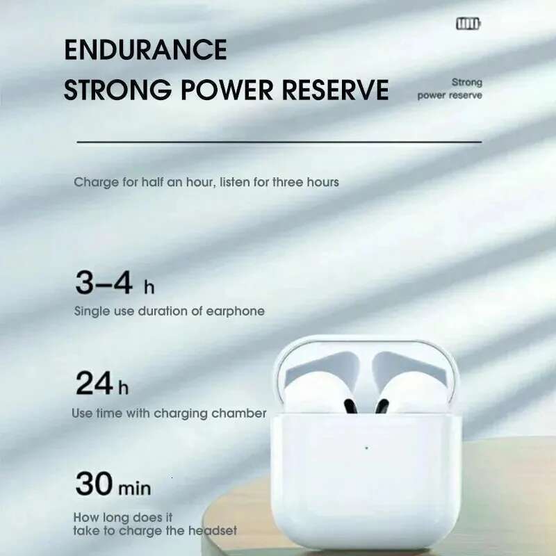 Pro 4 TWS Wireless Headphones Earphone Bluetooth-compatible 5.3 Waterproof Headset with Mic for Pro4 Earbuds Game