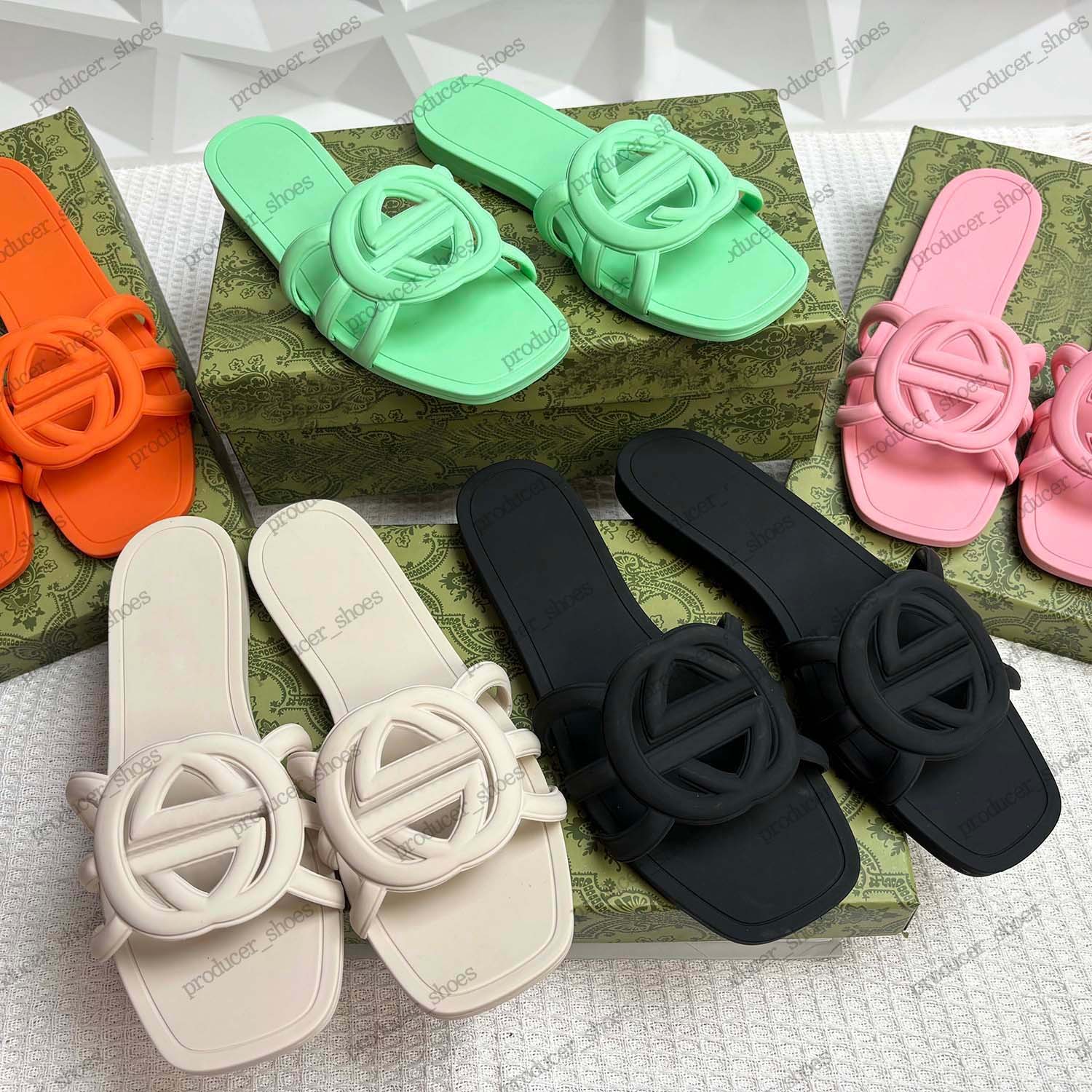 Designer Sandals Women slippers flatform sliders shoes bottom flip flops summer Beach Jelly Script Orange Black pink Fall Mules Outdoor Waterproof 35-42
