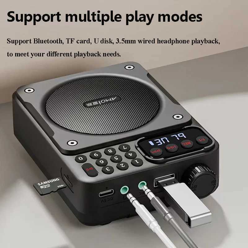 Mini digital FM radio high-definition display 76-108mhz wireless Bluetooth 5.3 speaker portable voice amplifier with TF card USB slot X2505051