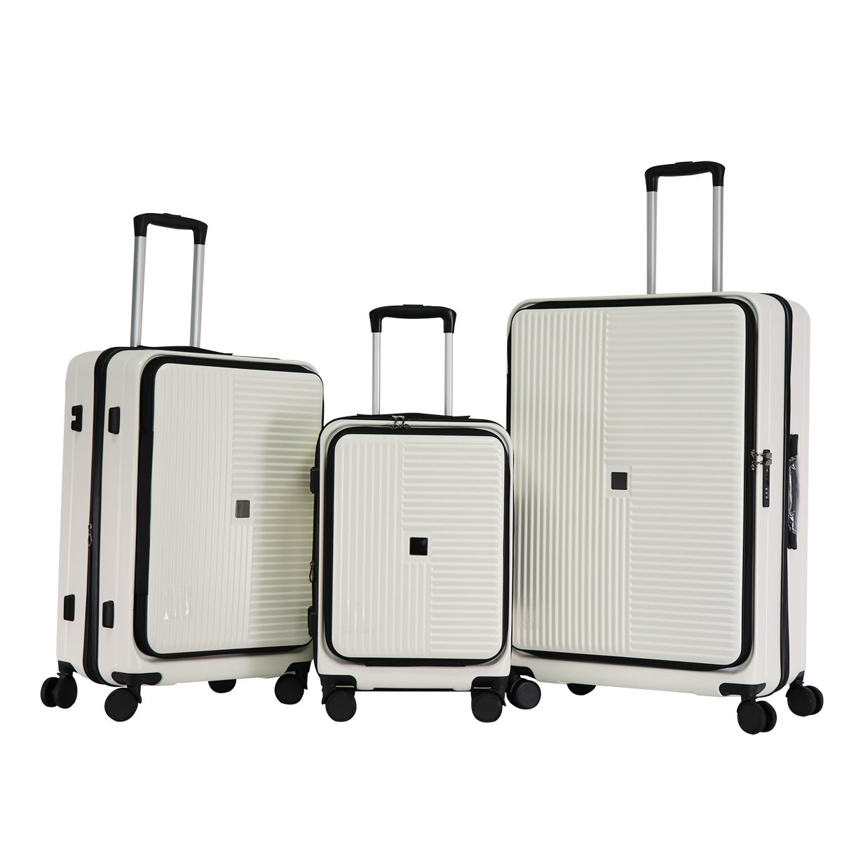 frontopening suitcase set of 3 pieces 20 24 28 inches convenient for taking out computer ipad abspp flexible wearresistant and lightweight suitcase ts