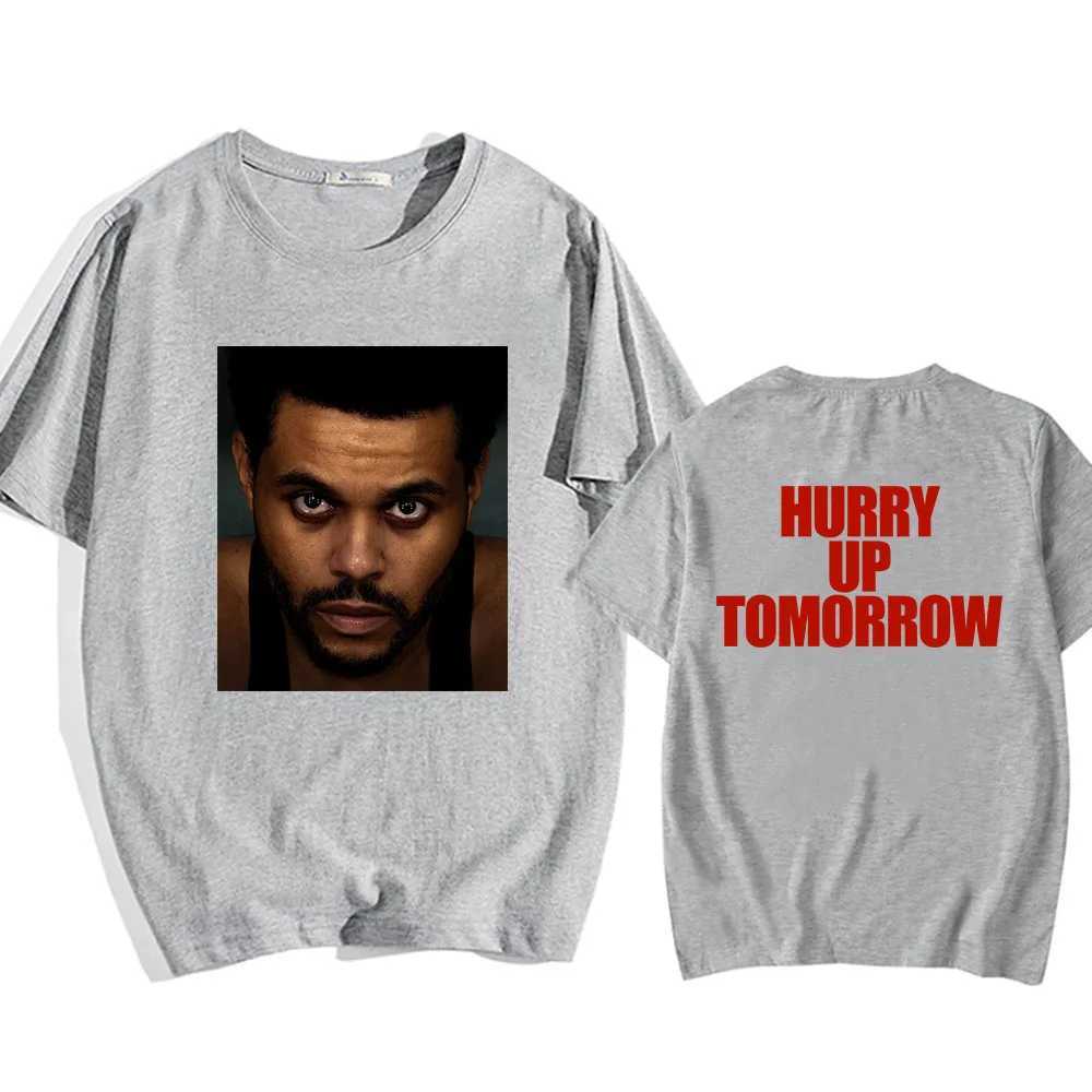 Hurry up for the weekend tomorrows T-shirt cotton short sleeved unisex T-shirt Camisetas mens/womens hip-hop style printed T-shirt W250505