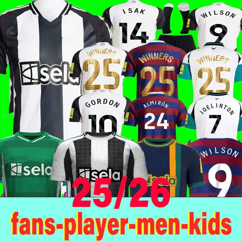 24 25 26 TONALI NEWCASTL E soccer jerseys BLACK Kids 2024 2025 BARNES BRUNO G. Gordon ISAK Football Shirt Home Away Botman fans WINNERS CARABAO CUP FINAL