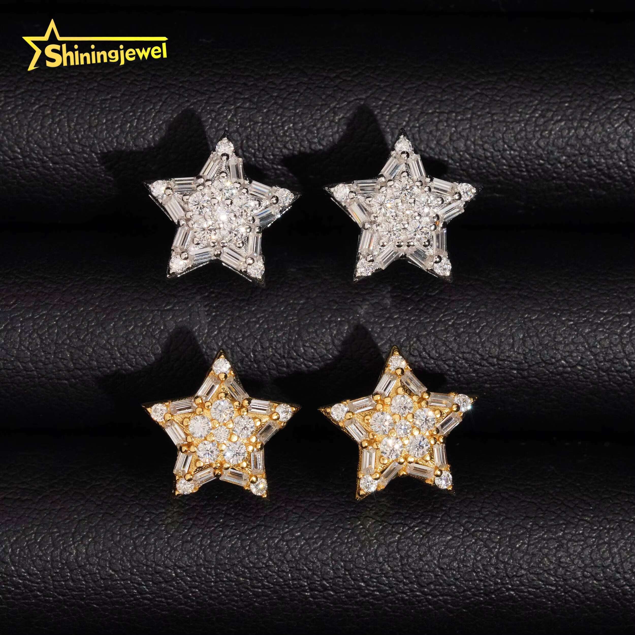 Fashion Pass Diamond Tester Stocks 925 Sterling Silver Iced Out Hip Hop Jewelry Custom VVS Diamond Moissanite Stud Earrings