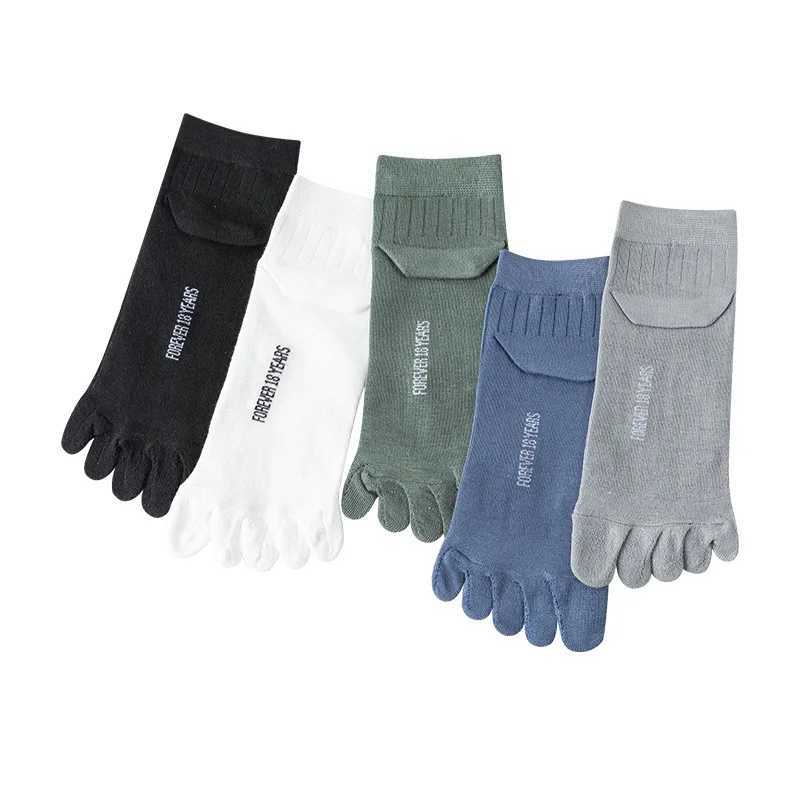5 pairs of mens breathable cotton casual thin high-quality five finger socks low cut ankle mens sports running socks Z250505-1