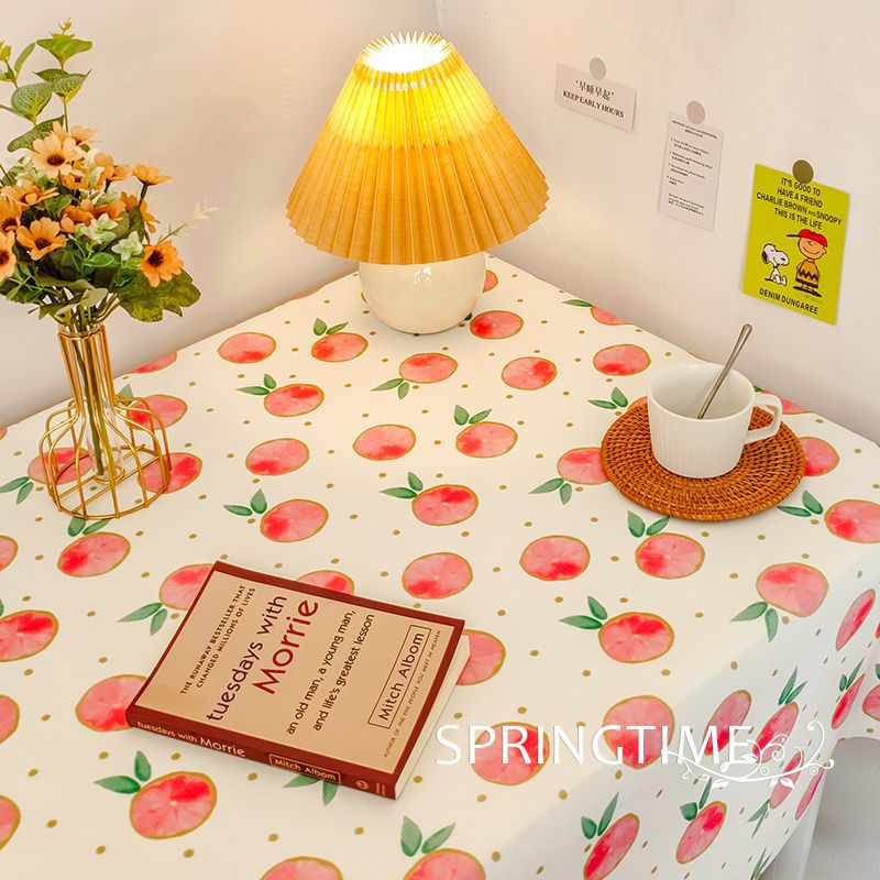 XX0410 Girls Heart Velvet Cloth Tablecloth Study Desk Decoration Cotton Tablecloth High-grade Atmosphere Pastoral Ins Style Small Fresh Floral Daisy