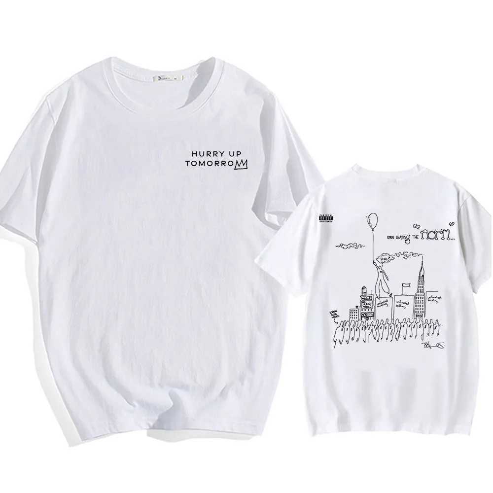 Hurry up for the weekend tomorrows T-shirt cotton short sleeved unisex T-shirt Camisetas mens/womens hip-hop style printed T-shirt W250505