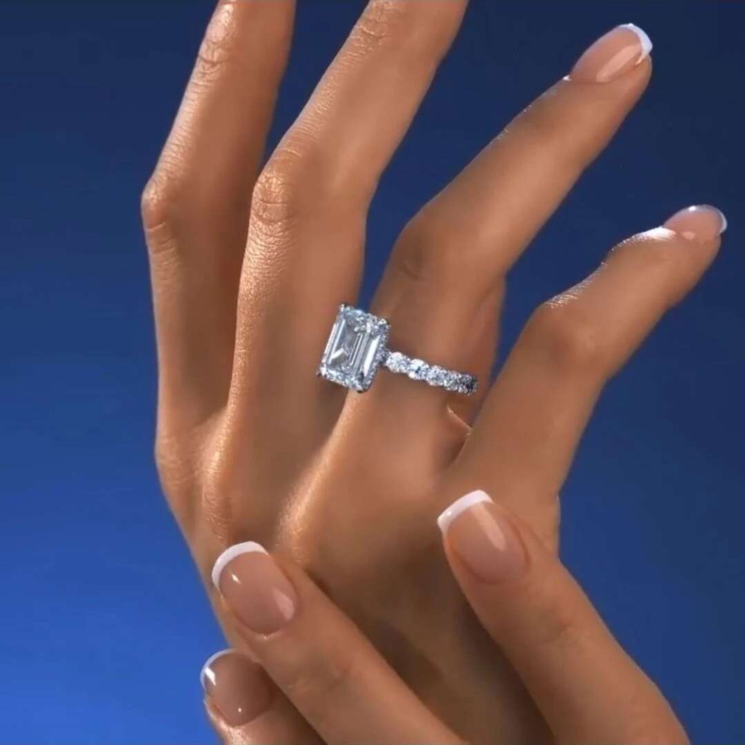 Valuable Lab Diamond Ring 925 Sterling Silver Party Wedding Band Rings for Women Men Engagement Promise Jewelry