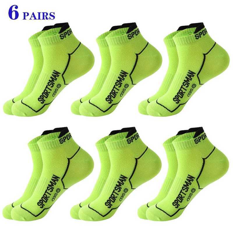6 pairs of ankle socks mens mesh cotton sports running socks breathable pads low cut thin socks Z250505-1