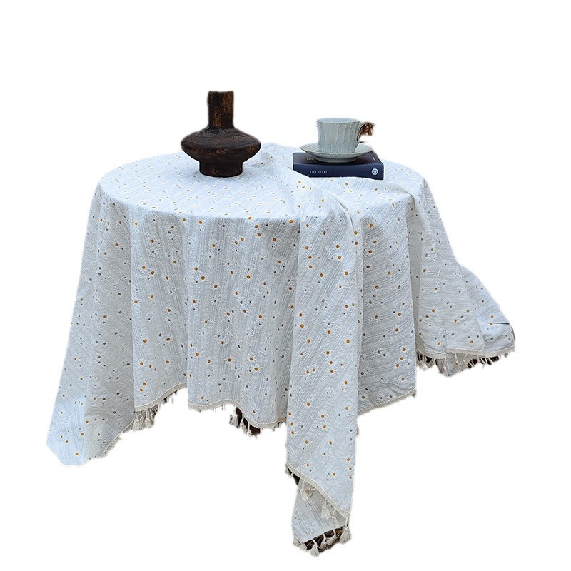 XX0409 cotton tablecloth high-grade atmosphere pastoral ins style small fresh floral daisy cover cloth multifunctional high value