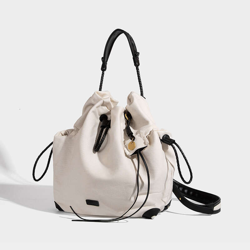 Large Capacity Comfortable Underarm Ladies Handbag Portable Fashion Drawstring canvas Cross Body Messenger Bag