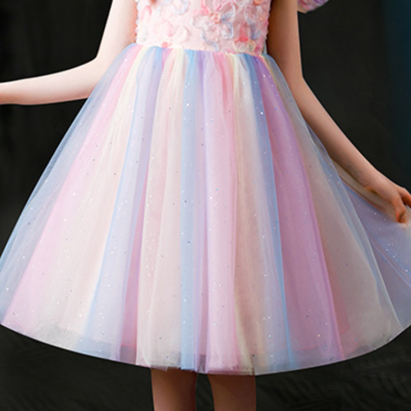 DISNEY Girls designer clothes Princess Elsa Little girl summer outfit rainbow fancy dress children's dress