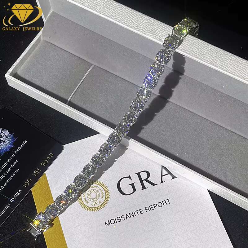 8MM Fashion Jewelry GRA Certified Lab Grown Diamond Tennis Bracelet 925 Sliver D VVS Moissanite Diamond Tennis Chain