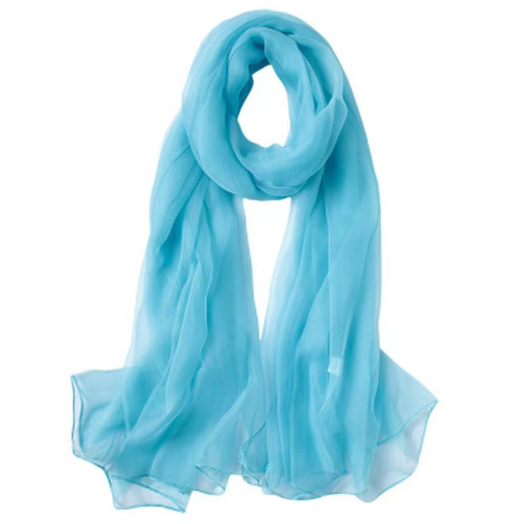 K624High-grade pure color ice silk scarf women's sun protection shawl long large beach towel travel dual-purpose silk scarf scarf wholesale