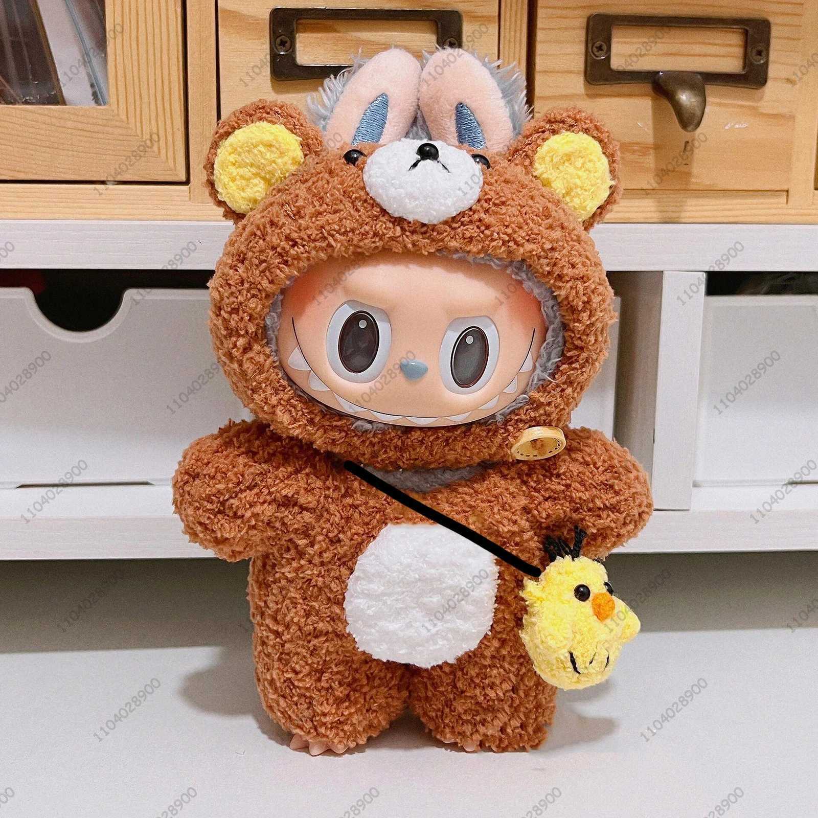 Labubu Monster Rilkuma Ce Kuma Bear Clothing Vinyl Doll Action Character Bag Charm Pendant Gift Y250505