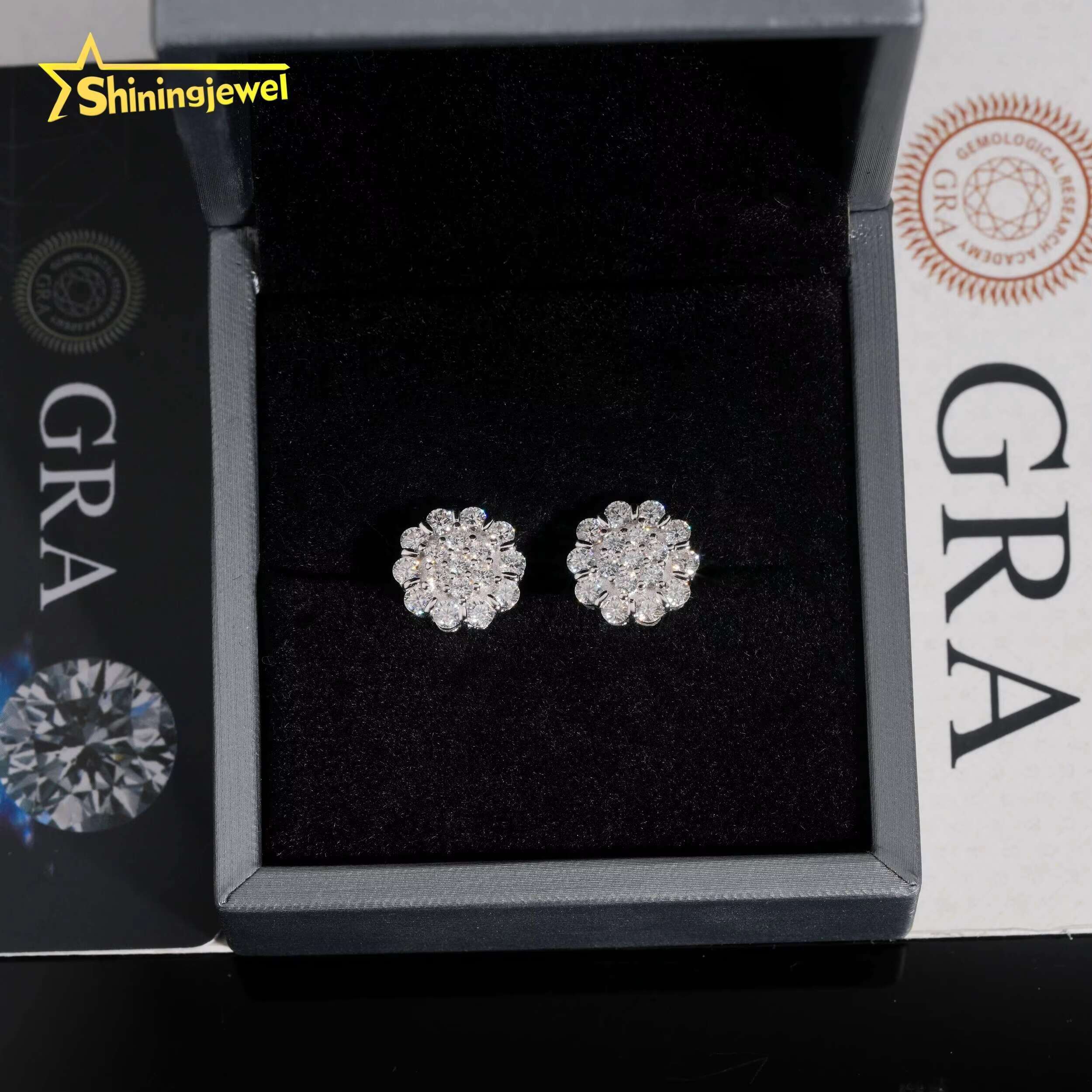 Fashion Jewelry Factory Price Iced Out Diamond Hip Hop S925 Sterling Silver Men Moissanite Earring