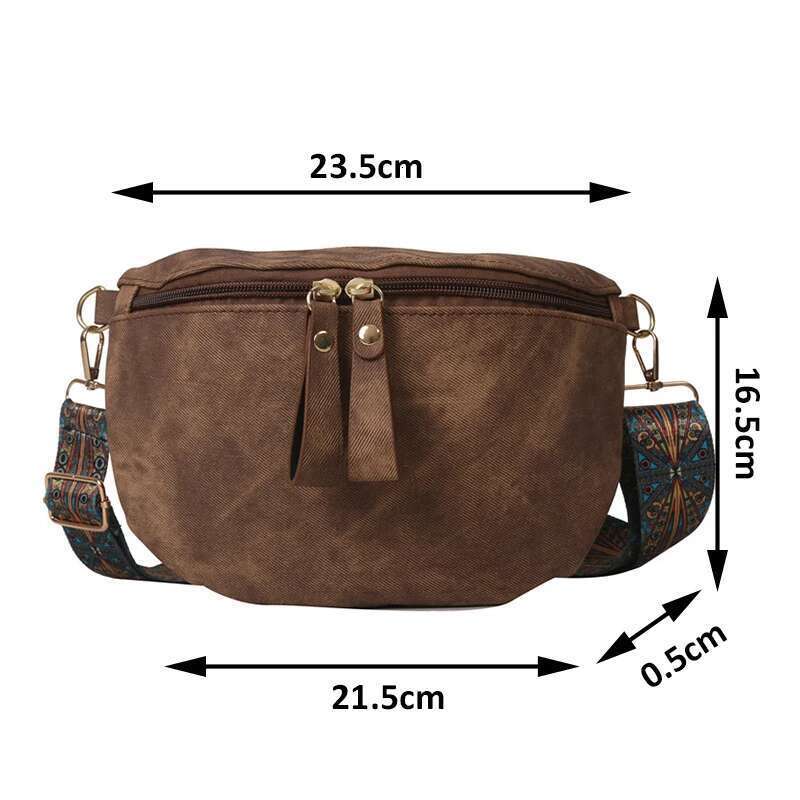 ddmy Hobo Solid Stylish Color Satchel Designer Chest Bag Women's PU Leather Waist Bags Wide Strap Fashion Fanny Shoulder Pack