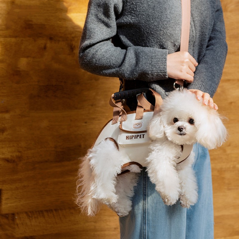 Fashion Dog Carrier Dog Sturdy Oxford Cloth Carrier for Small Dogs with Side Storage Pocket, Portable Messenger Bag, Collapsible Travel Puppy Carrier 