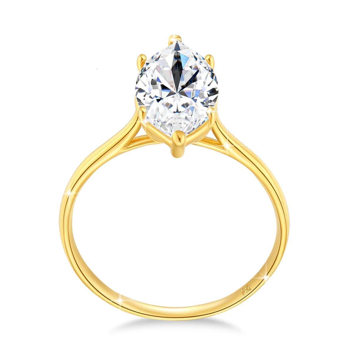 14K Gold Moissanite Diamond Rings for Women Marquise Cut 3CT VVS1 Au585 Luxury Jewelry for Engagement Wedding Christmas Gifts