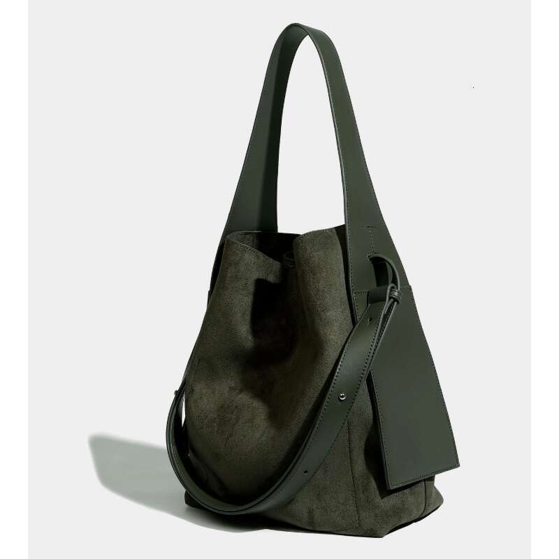 Large suede Leather Hanging Ear Supportive Single Shoulder Slanting Bag Tote Designer Style Casual Commuting