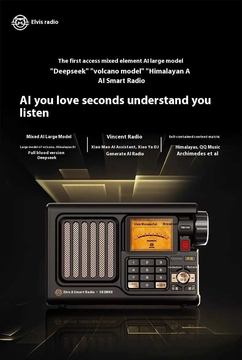 Muzen SR2 MK2 portable radio HIFI Bluetooth AI Internet radio speaker Long battery life suitable for outdoor home custom gifts X250505