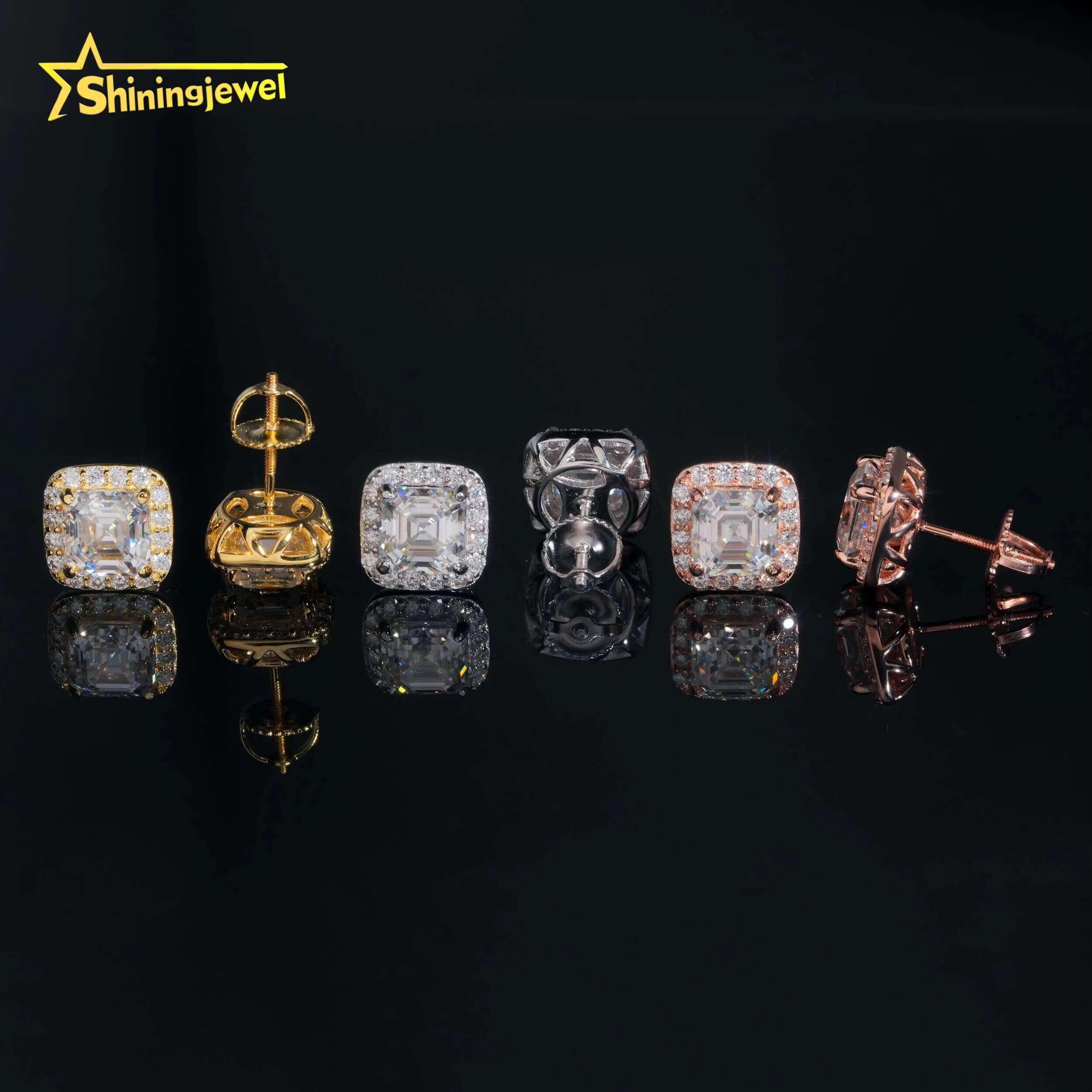 Fashion Pass Diamond Tester Stocks 925 Sterling Silver Iced Out Hip Hop Jewelry VVS Diamond Moissanite Stud Earrings