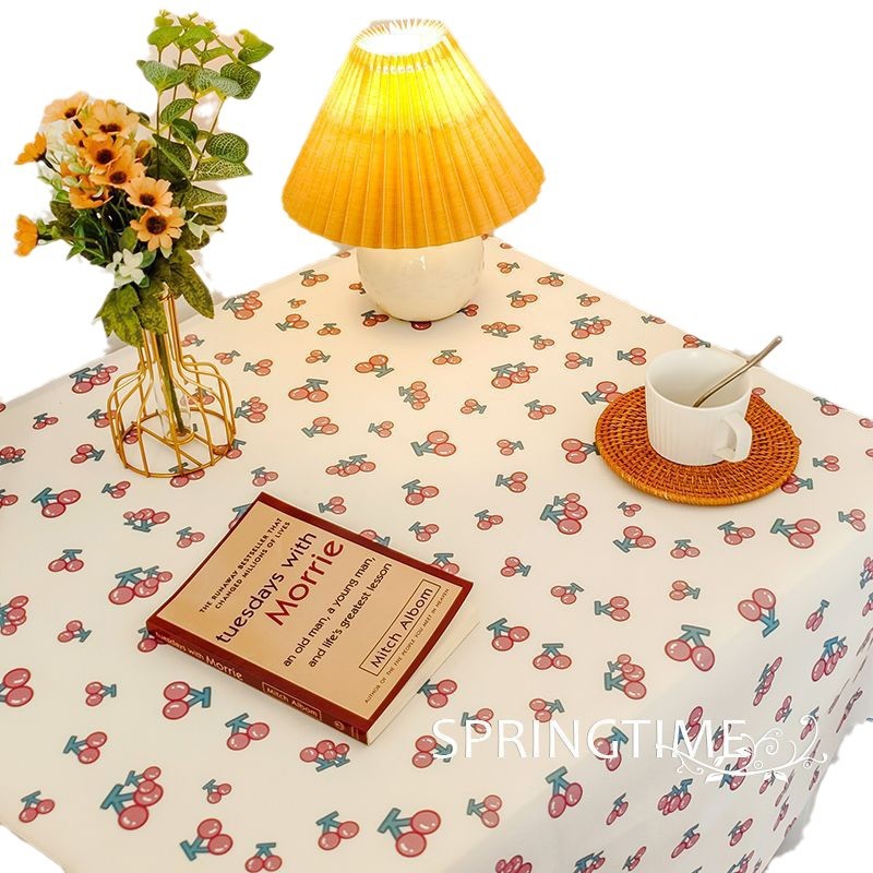 XX0410 Girls Heart Velvet Cloth Tablecloth Study Desk Decoration Cotton Tablecloth High-grade Atmosphere Pastoral Ins Style Small Fresh Floral Daisy
