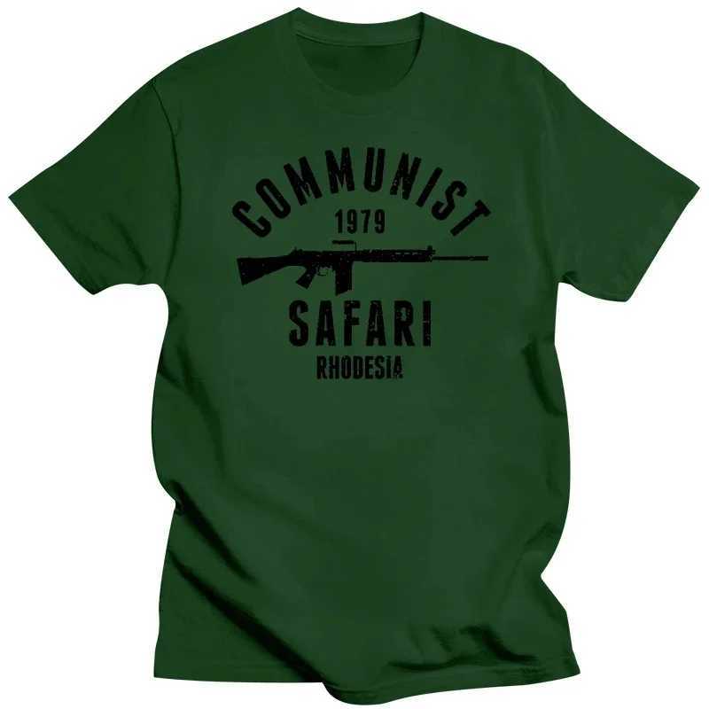 Mens Style Skateboarding Clothing Rhodesia 979 Safari Black Ink T-shirt Harajuku Design T-shirt Mens Clothing Harajuku W250505