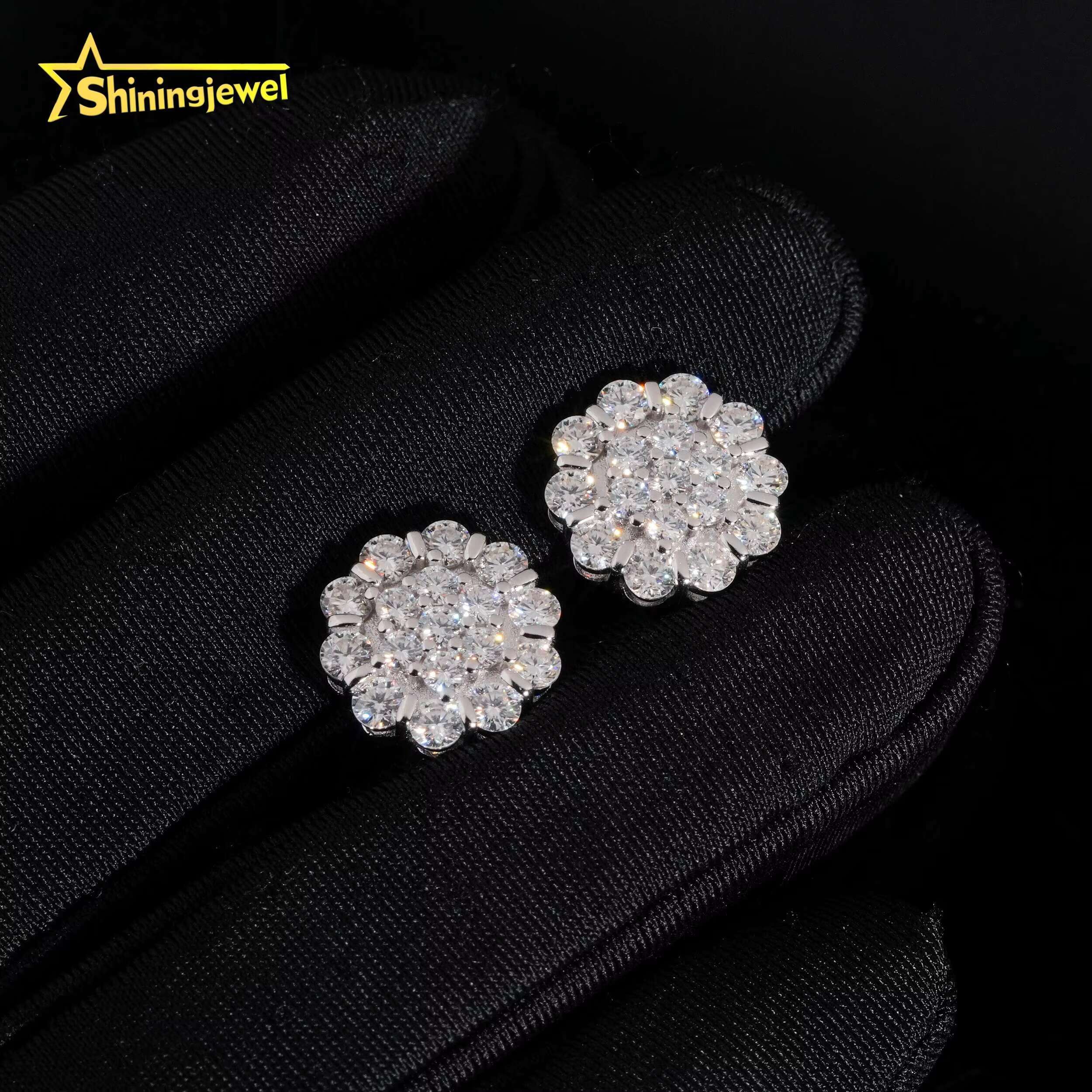 Fashion Jewelry Factory Price Iced Out Diamond Hip Hop S925 Sterling Silver Men Moissanite Earring