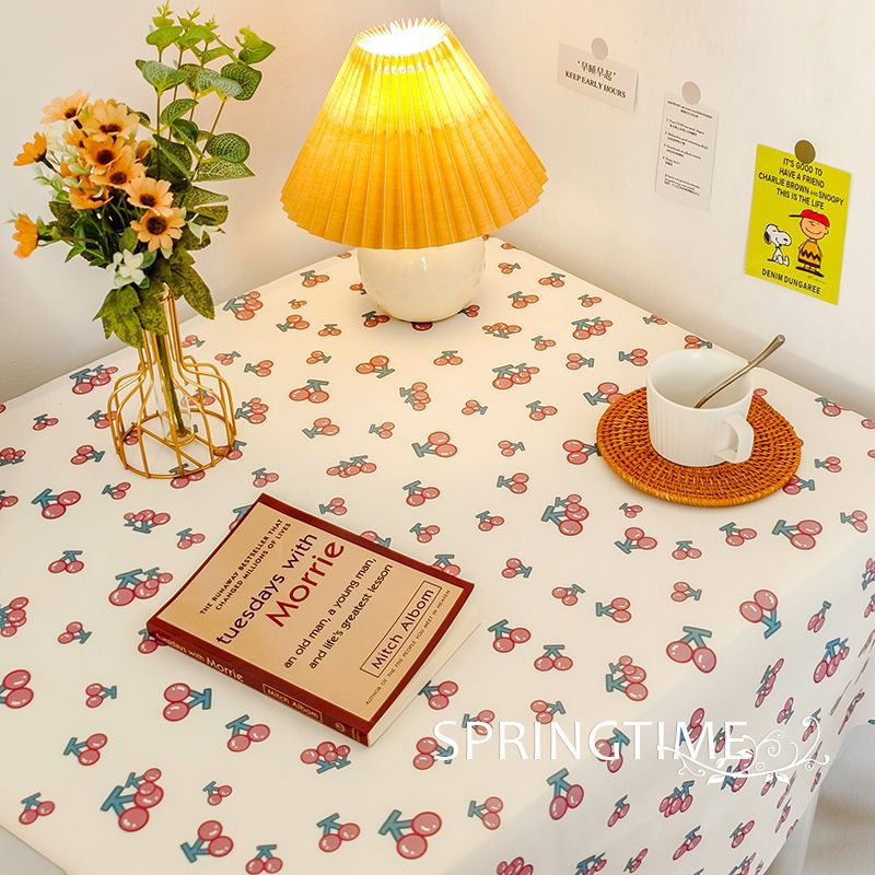 XX0410 Girls Heart Velvet Cloth Tablecloth Study Desk Decoration Cotton Tablecloth High-grade Atmosphere Pastoral Ins Style Small Fresh Floral Daisy