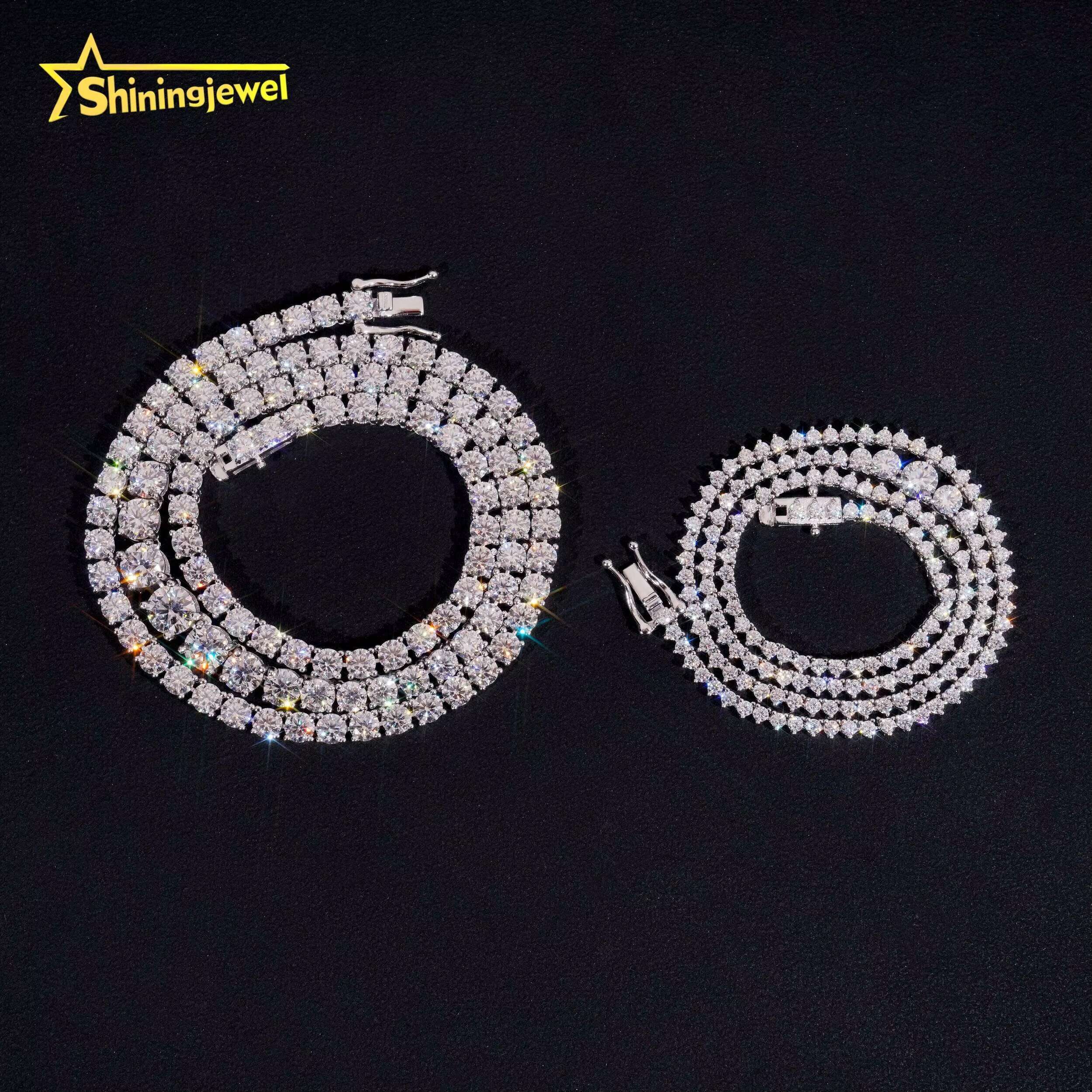 Fine Jewelry 925 Sterling Silver Fashion Women 2mm 3mm 4mm Gradual VVS Moissanite Tennis Chain