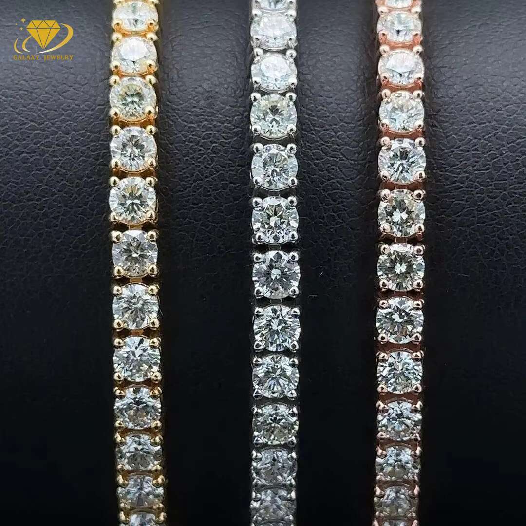 Fashion Jewelry 2mm 3mm 4mm 5mm 925 Sterling Silver Hip Hop Jewelry D Moissanite Vvs1 Tennis Chain Bracelets Jewelry for Women