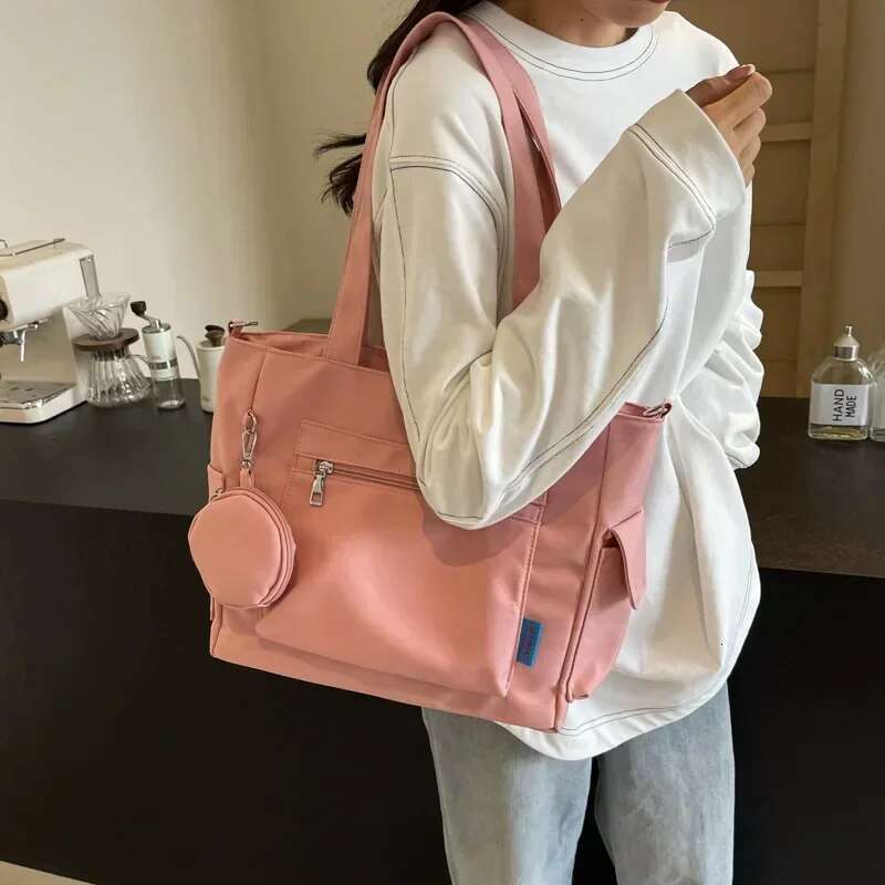ddmy Unisex Large Capacity Tote with Coin Purse, College Style Middle School Student Schoolbag Casual Crossbody Shoulder Bag Purse,