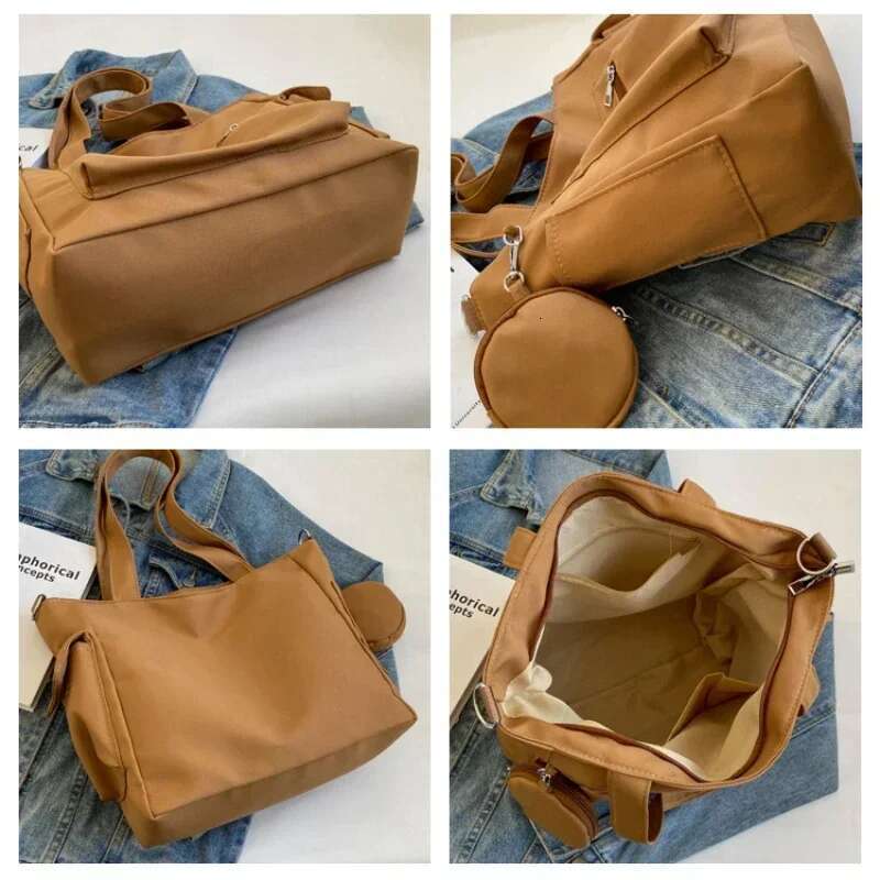 ddmy Unisex Large Capacity Tote with Coin Purse, College Style Middle School Student Schoolbag Casual Crossbody Shoulder Bag Purse,