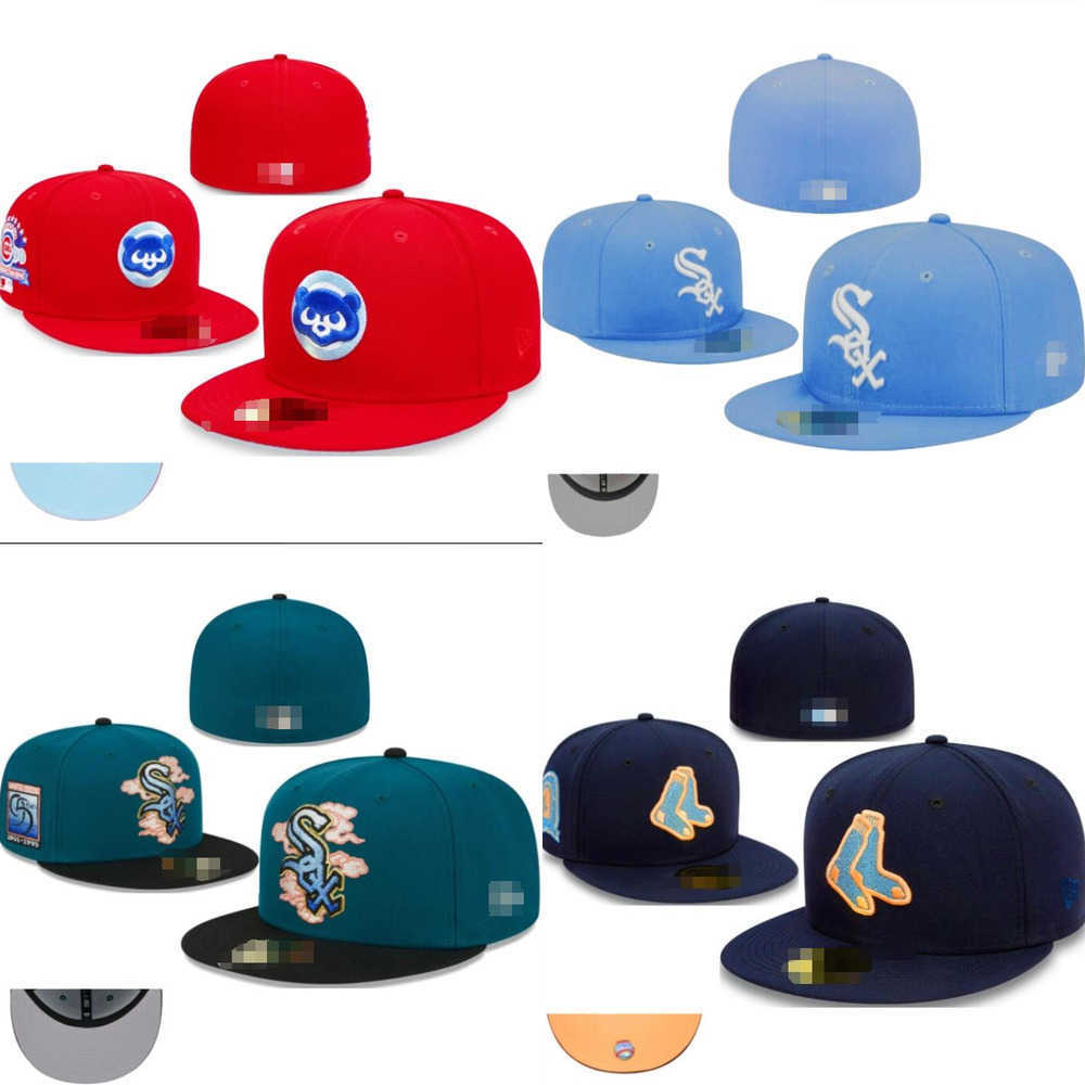 Mens Baseball Full Closed Caps Summer White Sox 2024 World Series Champions Champs Letter Bone Men Women Black Color All 32 Teams Sport Flat Fitted hats R250505 WC8F