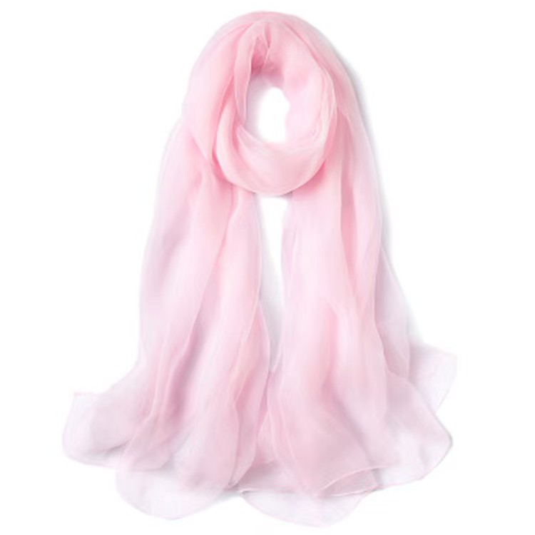 K624High-grade pure color ice silk scarf women's sun protection shawl long large beach towel travel dual-purpose silk scarf scarf wholesale