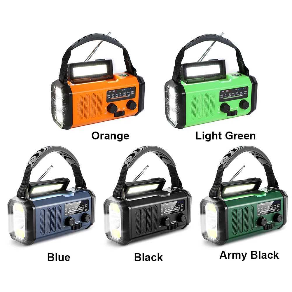 10000mAh portable Bluetooth radio waterproof solar SOS alarm handle radio AM/FM weather radio emergency flashlight radio X250505