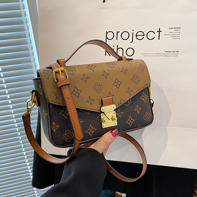 2025 Best-Selling Designer-Curated Square Bag Women's Crossbody Purse - Artistic Floral Print Shoulder & Top Handle Bag with Textured Vegan Leath