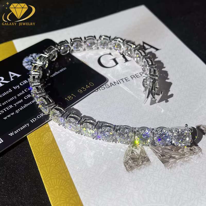 8MM Fashion Jewelry GRA Certified Lab Grown Diamond Tennis Bracelet 925 Sliver D VVS Moissanite Diamond Tennis Chain