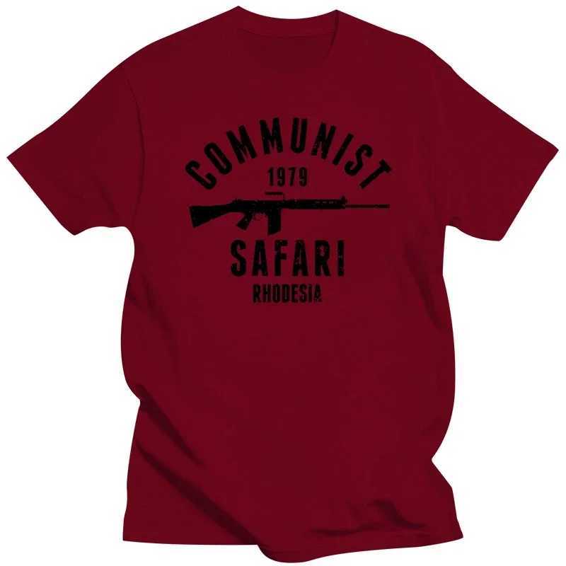 Mens Style Skateboarding Clothing Rhodesia 979 Safari Black Ink T-shirt Harajuku Design T-shirt Mens Clothing Harajuku W250505